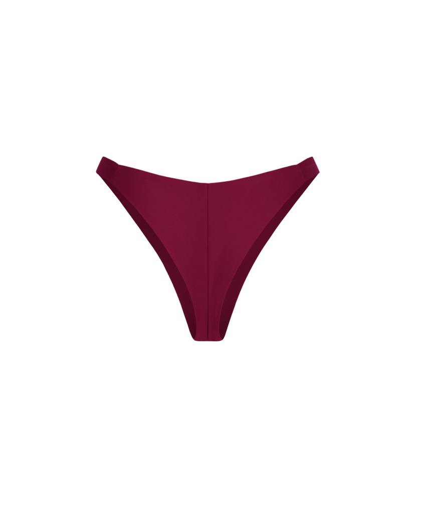 Rich burgundy Brazilian panties crafted from premium double biflex.