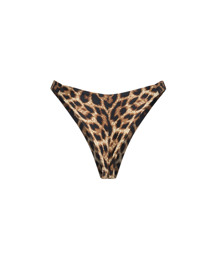 Brazilian-cut classic leopard panties crafted from double biflex.