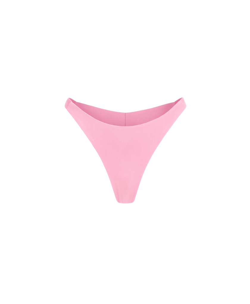 Pink GARDENIA Brazilian bottoms crafted from vibrant double biflex.